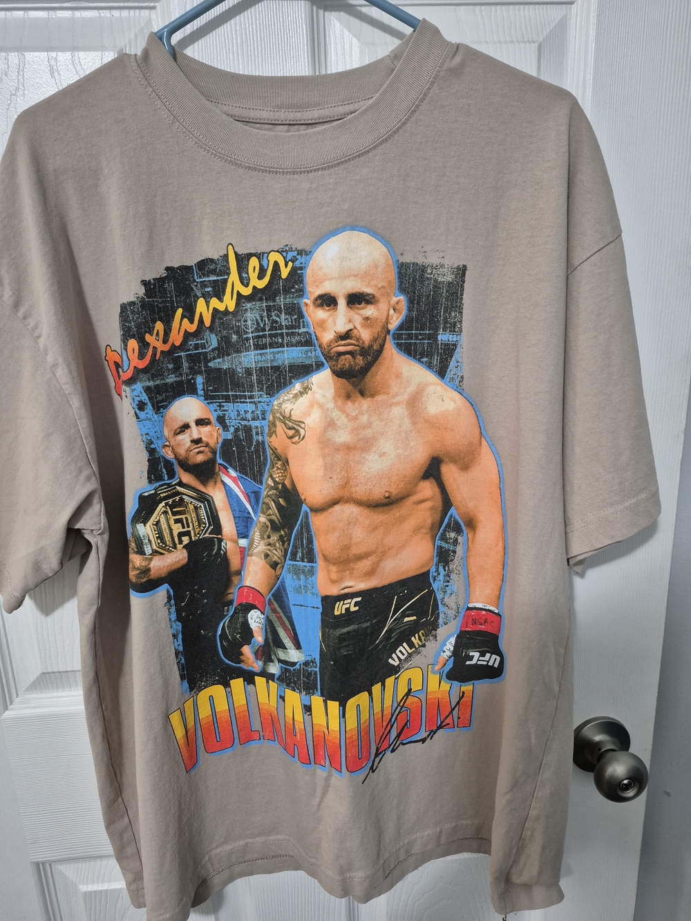 UFC Beige Volkanovski Graphic Short Sleeve Tee